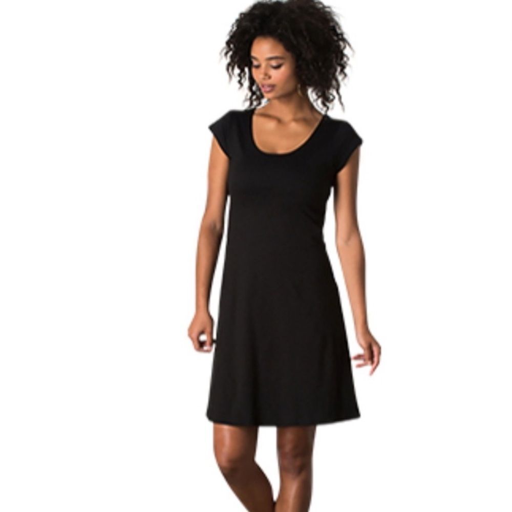 Toad&Co Nena Heather Black Mini Dress Scoop Neck Cap Sleeve Women’s Small - Picture 8 of 8